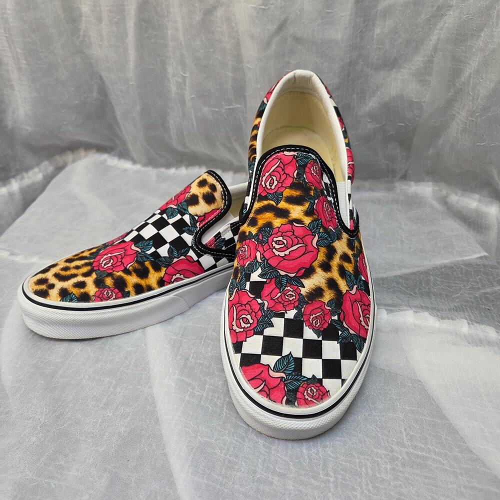 Vans Classic Slip-On "Rose Animal Checkerboard" Mens 11.5 NIB